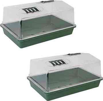 Synx Tools 2x Kweekbak met Deksel 37,5 cm - Tuinieren/Moestuinbak - Vensterbank Moestuinartikelen