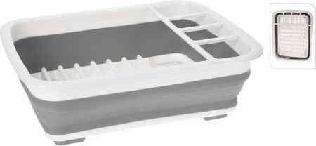 Egouttoir Pliable Gris/Blanc Plastique 38x29cm - Cuisine 