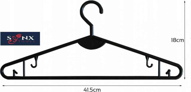 Synx Tools Kledinghangers Zwart 30 stuks - Ophangers - Kleding op hang- Babykleding - Kleerhangers - Multi Pack