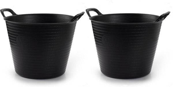 2x Synx Tools Flexibele Emmer/Zwarte Wasmand 45L - Opbergmanden - Wasbox - Laundry Basket