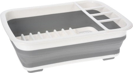Grau/weißer faltbarer Abtropfständer aus Kunststoff 38 x 29 cm – Küche 