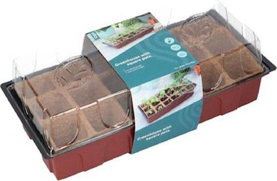 SOGO Kweekkas voor Vensterbank incl. 18 Turfpotjes - Compact en Compleet Kweken - 11x19x39cm