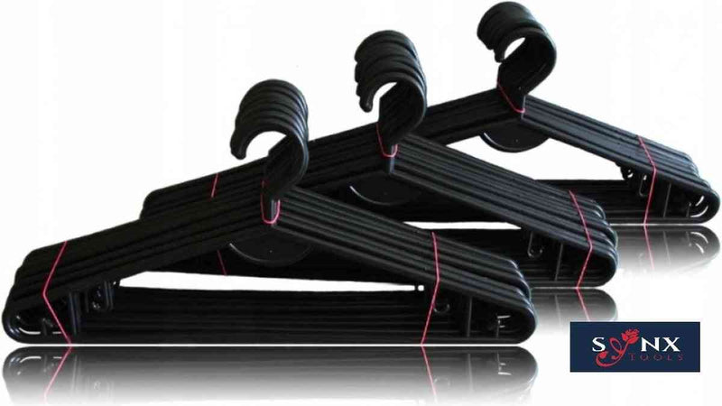 Synx Tools Kledinghangers Zwart 30 stuks - Ophangers - Kleding op hang- Babykleding - Kleerhangers - Multi Pack