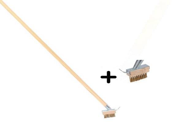 Synx Tools - Onkruidborstel met schraper + Extra Borstel - Voegenborstels - Voegenkrabbers - 2x schraper, 1x steel 160cm