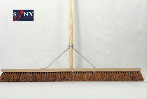 Synx Room Sweeper Weicher Besen 90 cm – mit Stiel 160 cm – Kokoshaar