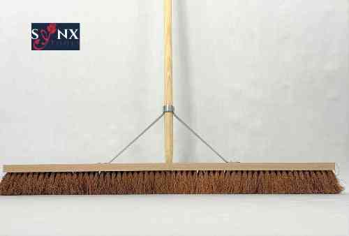 Synx Tools Zaalveger / Bezems - Zachte Bezem 90 cm - Compleet met steel 160cm - Cocosharen - Extra breed - Bezem Binnen  Zachte bezems