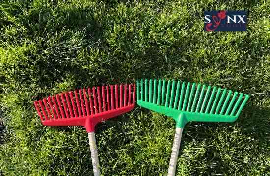Synx Tools Gazonhark Blauw/Groen - Bladhark - 23 Tanden - Met Steel 120 cm