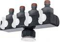 Synx Tools Waterverdeler 4 Kranen - Waterverdeler 4 Weg stuk - Sproeiers Tuinartikelen - Bewatering tuin - Sproeiers / Waterspuiten