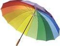 2x Parapluie Arc-en-Ciel Manche en Bois 130 cm - 2 Pièces