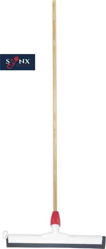 Synx Tools Vloertrekker met steel kunststof 55cm - Trekkers/moppen - Dweilen/ Natuurrubber - vloerwisser Met Steel 150cm