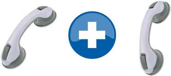 2x Handgreep met Zuignap - Badkamer/Douche/Toilet - 30CM