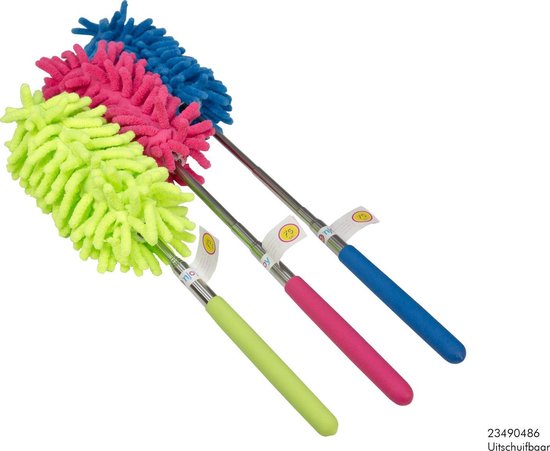 Uitschuifbare Stoffers 3 stuks - Svenska Living - Max 75 cm - Blauw/Groen/Roze
