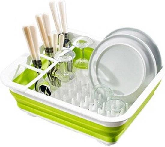Synx Tools Dish Rack Green - Égouttoir à vaisselle avec égouttoir à couverts
