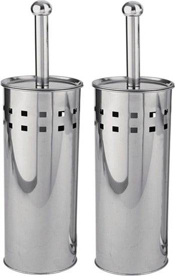2x RVS Toiletborstel - Toiletborstelhouder - Zilver