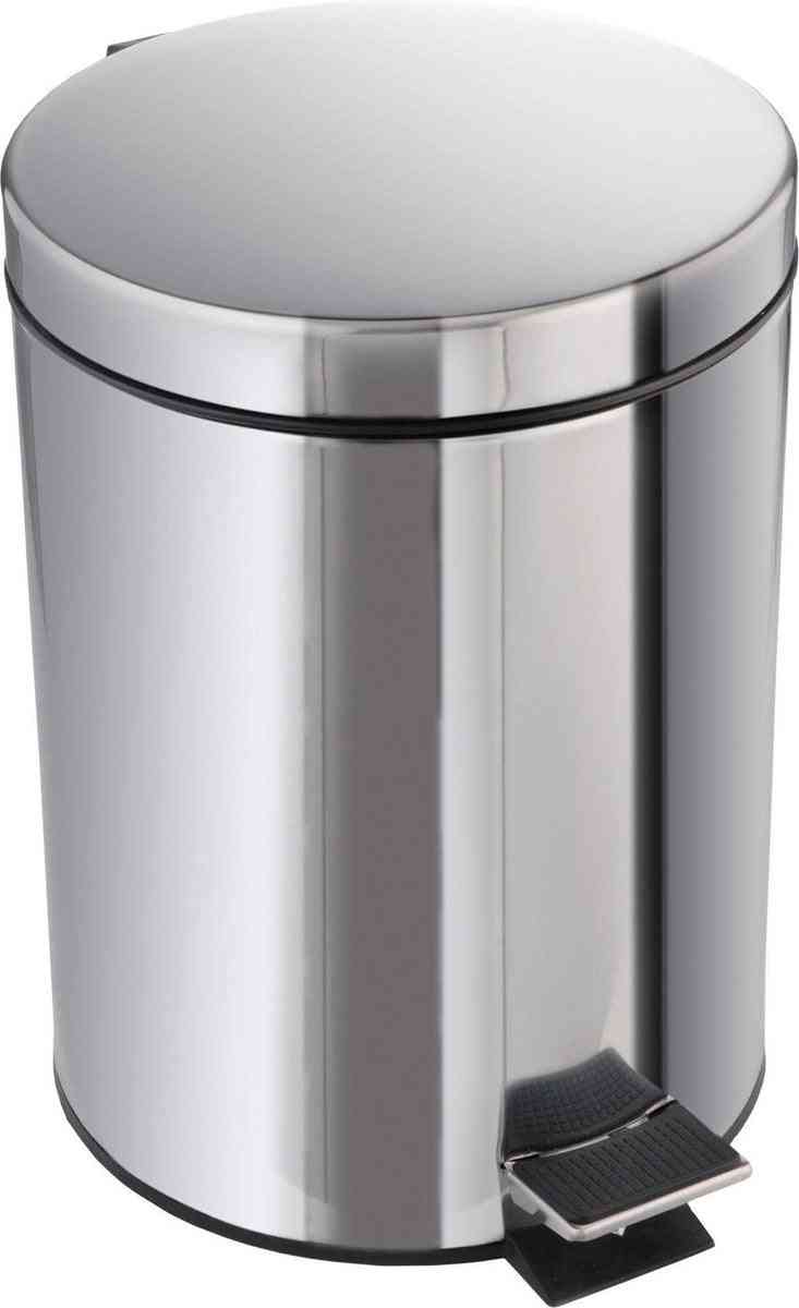 Chromen Pedaalemmer - Zilverkleurig - 5 liter - 64 x 36 x 30 cm