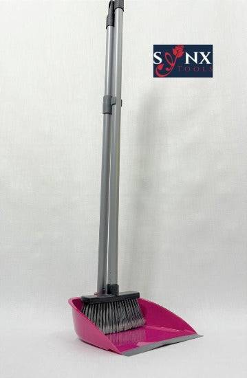 Synx Tools Stoffer & Blik Maria Paars Set - Stoffer Blik set - Stoffer en blik open model met lange stelen - Bezem / Veger en blik met lange steel