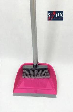 Synx Tools Stoffer & Blik Maria Paars Set - Stoffer Blik set - Stoffer en blik open model met lange stelen - Bezem / Veger en blik met lange steel