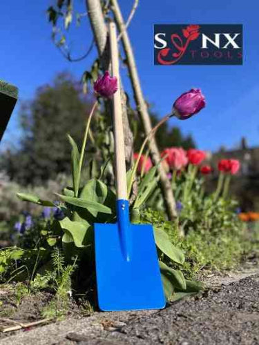Blauw kinderspade van metaal met houten steel, 75 cm – Synx Tools