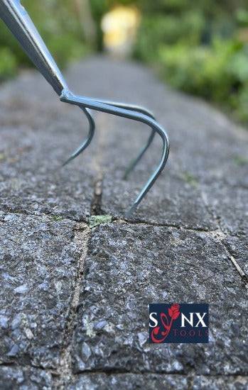 Synx Tools Tuinkrabber 3 tanden - Verzinkt - Onkruidverwijderaar / Onkruidbestrijding - Harken - Tuinsetjes - ultivators - Met Steel 150cm