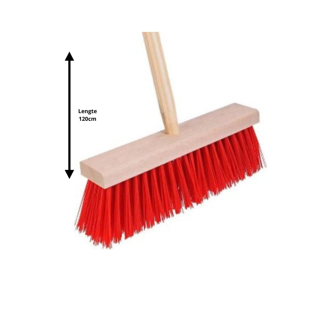 Synx Tools Harde Bezem Rood 30cm - Incl staal 120cm