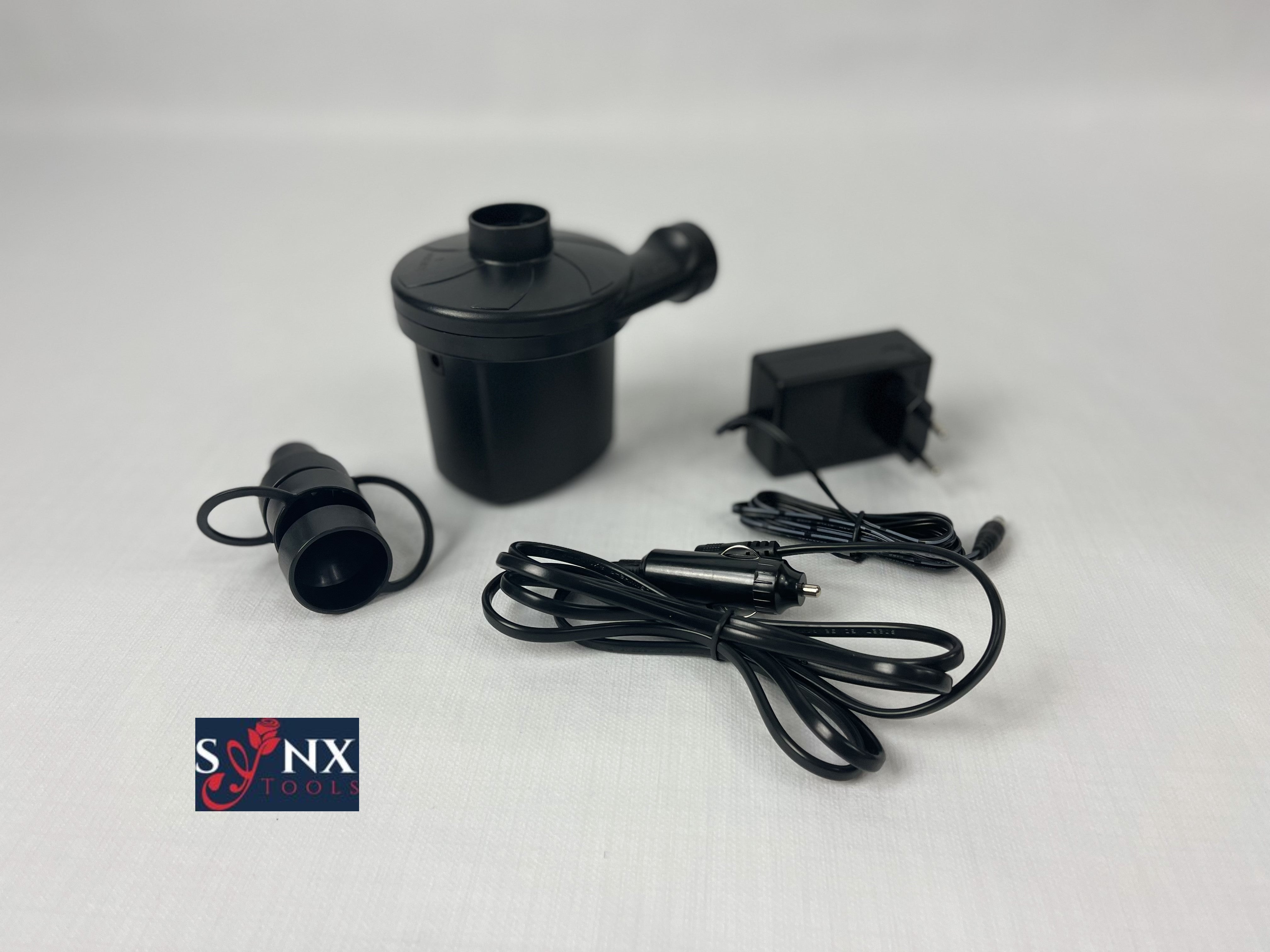 Synx Tools Luftpumpe elektrisch 50 W – 12 V/220 V Camping