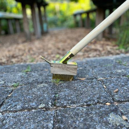 Stalen voegenborstel met 150 cm steel voor onkruid verwijderen