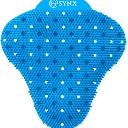 Blauwe urinoirrooster met mintgeur van synx tools